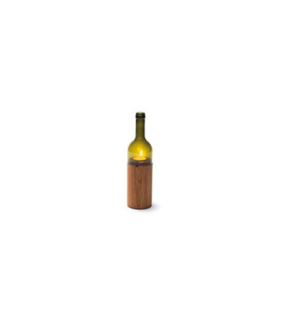 Porta candela in vetro e legno di Side By Side. Design Jette Scheib