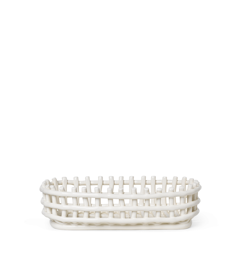 Ceramic Basket - Oval- ferm Living