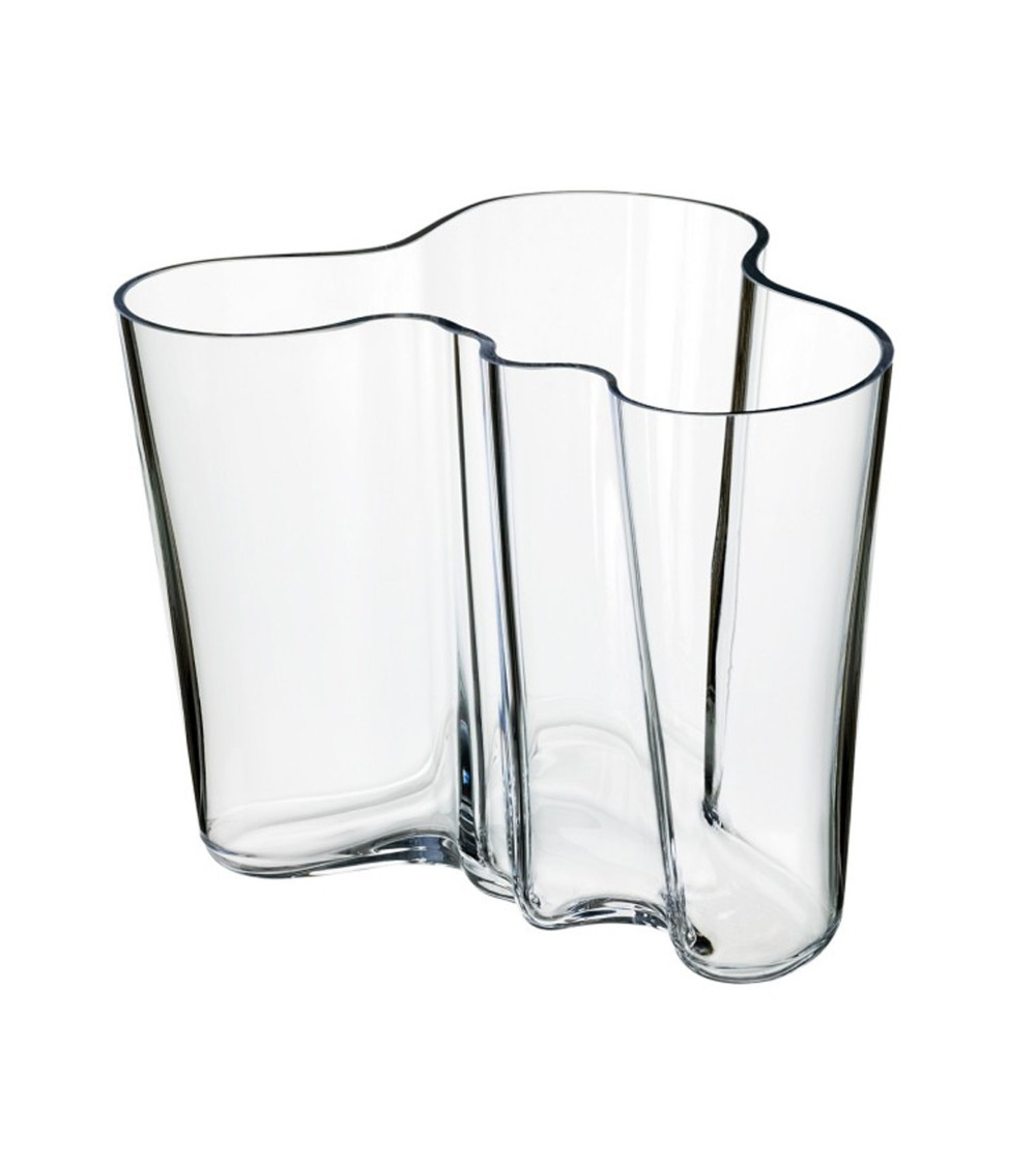 Vaso in vetro altezza 95mm di iittala. Design Alvar Aalto.