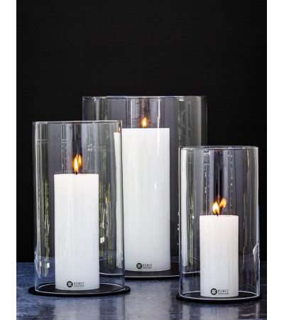 Hurricane Vetro diam. 22cm * H30 cm (con base nera in metallo)