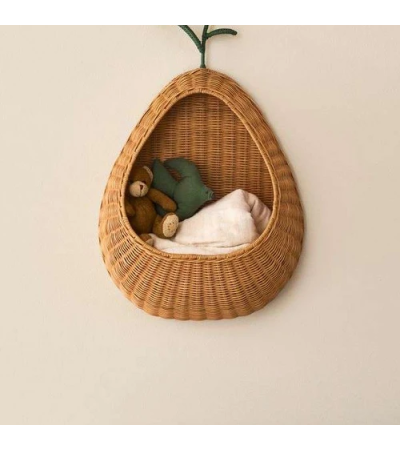 Pear Braided Wall Pocket - Natural