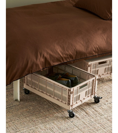 Cassetta Colour Crate Hay  Ruote - Set di 4 Medium