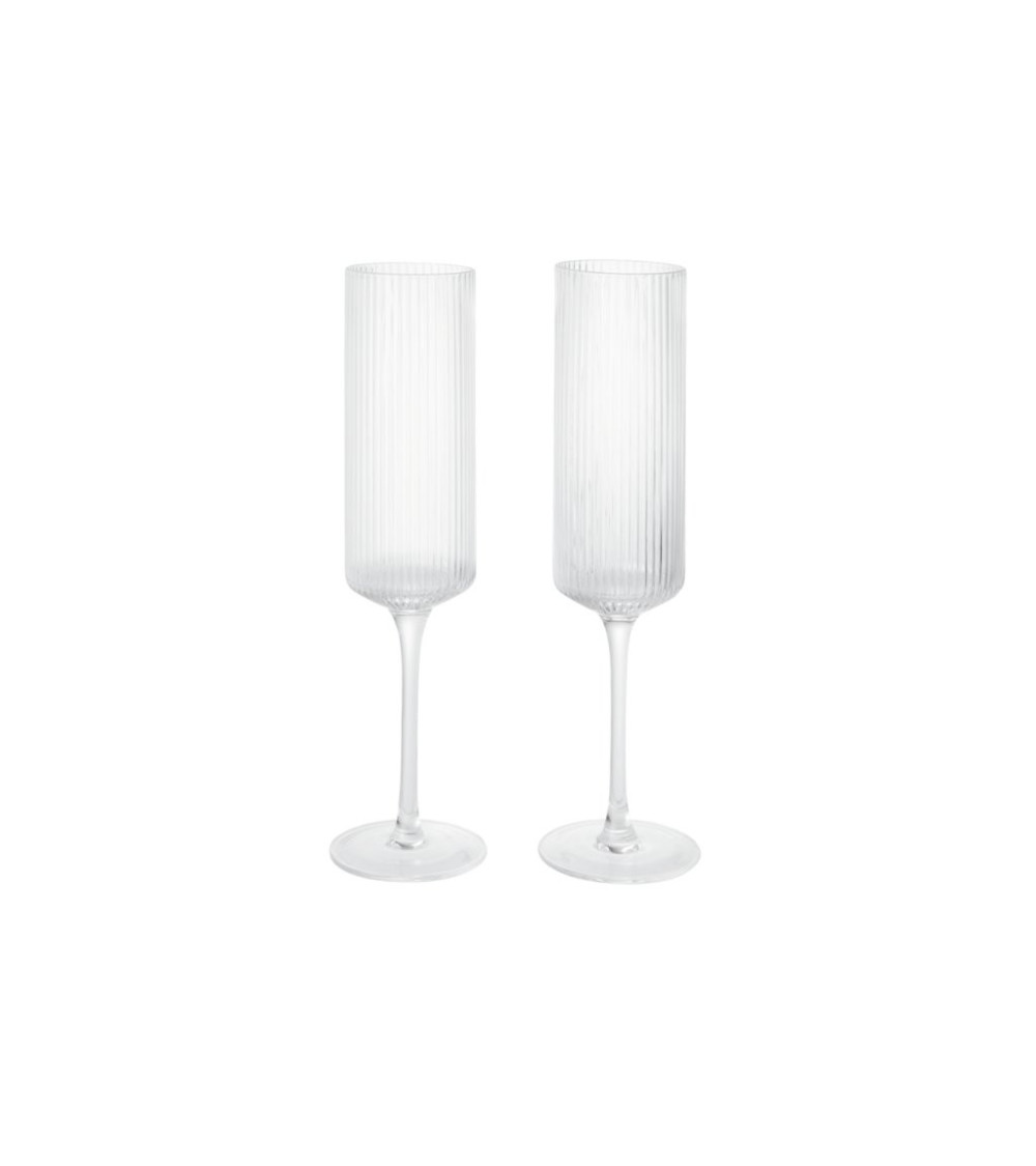 Bicchieri Champagne Flute Ripple- set 2 pezzi- ferm Living