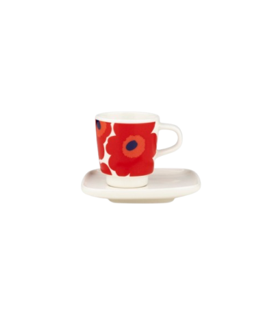Oiva / Unikko Espresso Cup + Saucer - marimekko