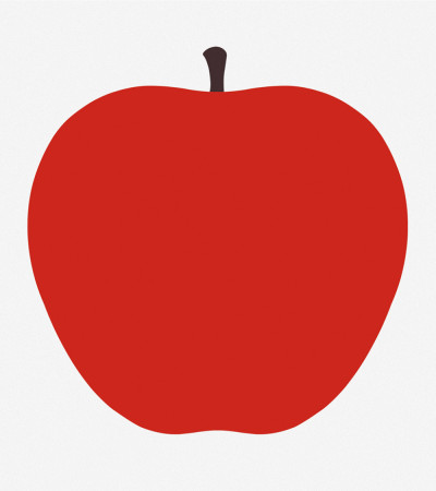 Silkscreen art print. One, the apple