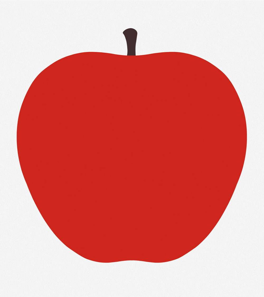 Silkscreen art print. One, the apple