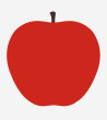 Silkscreen art print. One, the apple